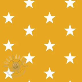 Katoenen stof Stars yellow
