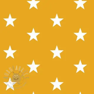 Katoenen stof Stars yellow