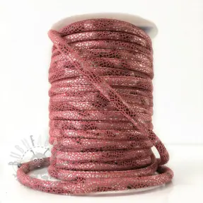 Suède koord Glitter old pink