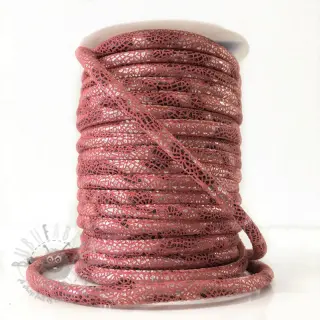 Suède koord Glitter old pink