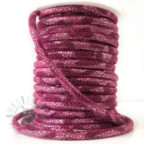 Suède koord Glitter fuchsia