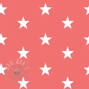 Katoenen stof Stars coral