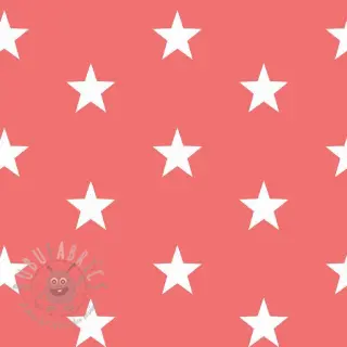 Katoenen stof Stars coral
