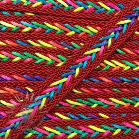Polyester koord gevlochten NEON red