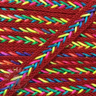 Polyester koord gevlochten NEON red