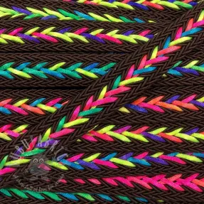 Polyester koord gevlochten NEON choco