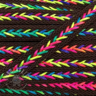 Polyester koord gevlochten NEON choco