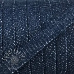 Katoenen koord plat 15 mm Denim petrol