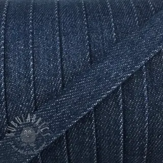 Katoenen koord plat 15 mm Denim petrol