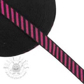 Glad elastiek 2,5 cm Diagonal fuchsia