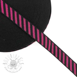 Glad elastiek 2,5 cm Diagonal fuchsia