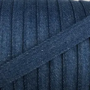 Bavlnená šnúra plochá 15 mm Denim blue