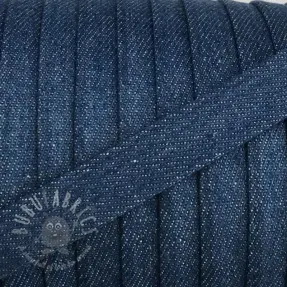 Katoenen koord plat 15 mm Denim blue