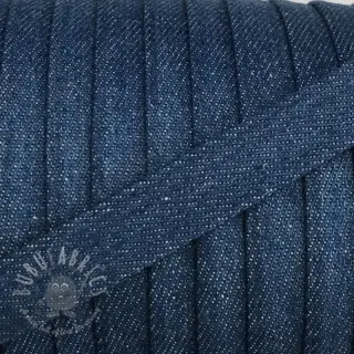 Katoenen koord plat 15 mm Denim blue