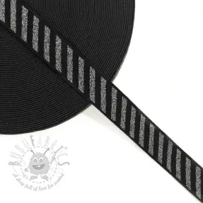 Glad elastiek 2,5 cm Diagonal dark grey
