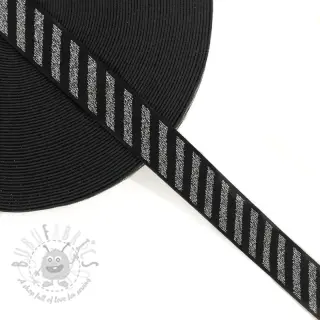 Glad elastiek 2,5 cm Diagonal dark grey