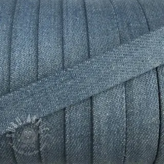 Katoenen koord plat 15 mm Denim baby blue