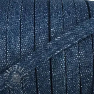 Katoenen koord plat 10 mm Denim blue
