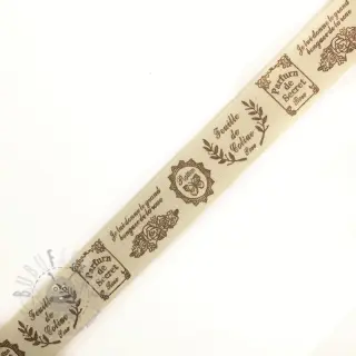 Katoenen lint Stamps brown