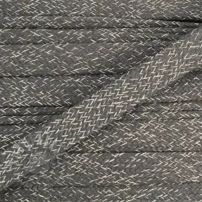 Katoenen koord plat 15 mm melange grey