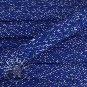 Katoenen koord plat 15 mm melange cobalt