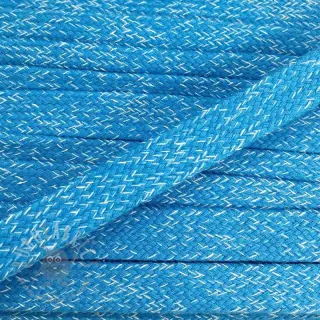 Katoenen koord plat 15 mm melange aqua