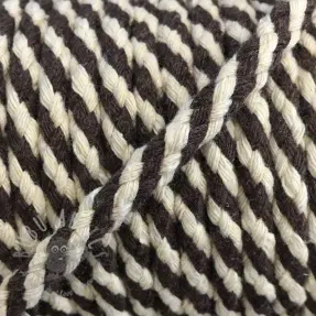Katoenen koord 5 mm brown ecru