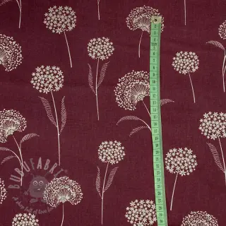 Decoratiestof Linenlook Elegant dandelion bordeaux