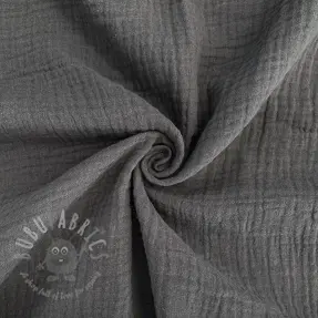 Dubbelgaas/mousseline dark grey ORGANIC