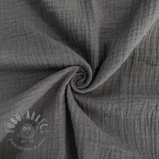 Dubbelgaas/mousseline dark grey ORGANIC