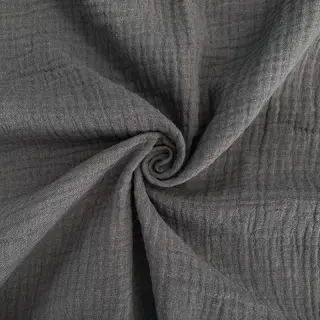 Dvojitá gázovina/mušelín dark grey ORGANIC