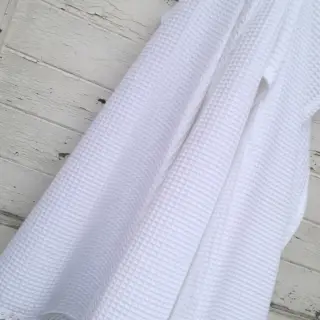 Katoen met wafelbinding white