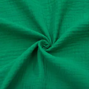 Dvojitá gázovina/mušelín hunter green ORGANIC