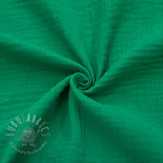 Dubbelgaas/mousseline hunter green ORGANIC