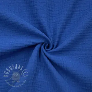 Dubbelgaas/mousseline cobalt ORGANIC