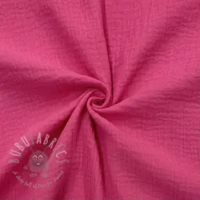 Dubbelgaas/mousseline fuchsia ORGANIC