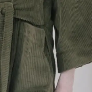 Ribfluweel army green