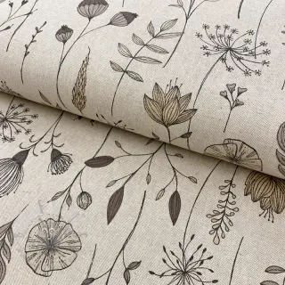 Decoratiestof Linenlook Handdrawn flowers