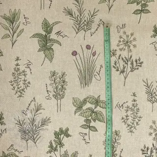 Decoratiestof Linenlook Herbal culinary kitchen