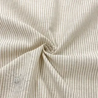 Linnen met katoen Lira medium stripe beige