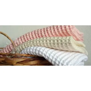 Katoen met wafelbinding light rose