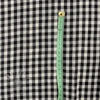 Dubbelgaas/mousseline Double sided CHECKS MINI black