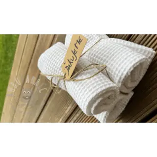 Katoen met wafelbinding white