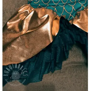 Tule voor TUTU-rok ROYAL SPARKLE petrol gold