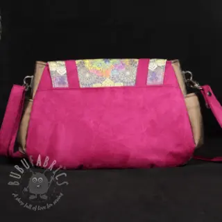 Kunstleer suède ALASKA fuchsia/amethyste