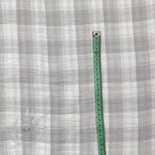 Dubbelgaas/mousseline Double sided CHECKS MINI grey