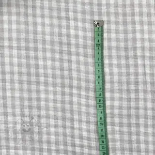 Dubbelgaas/mousseline Double sided CHECKS MINI grey