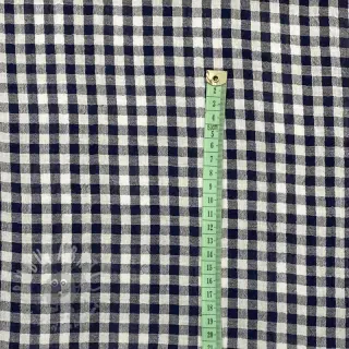 Dubbelgaas/mousseline Double sided CHECKS MINI navy