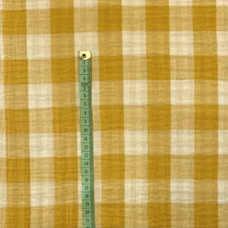Dvojitá gázovina/mušelín Double sided CHECKS MINI ochre