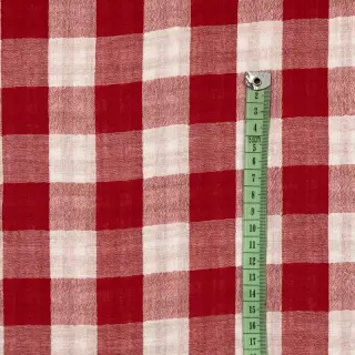 Dvojitá gázovina/mušelín Double sided CHECKS MINI red